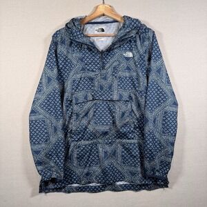 The North Face Blue Bandana Paisley Anorak Pullover Windbreaker Jacket Women's L